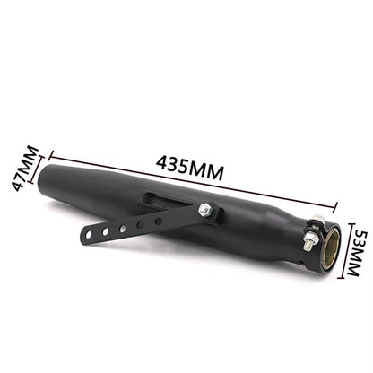Black Silver Universal Motorcycle Cafe Racer Exhaust Pipe with Sliding Bracket Muffler For Harley Cafe Racer Custom