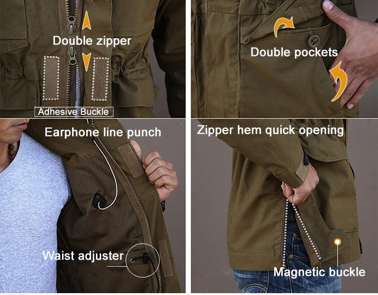 M65 UK US Army Clothes Casual Tactical Windbreaker Men Waterproof Flight Pilot Coat Hoodie Military Field Jacket Winter Autumn