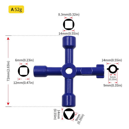 Chave Inglesa Phillips de 4 Vias Mini Universal Triângulo Interno Multifunções Pequena Chave Cruzada Ferramentas Manuais de Reparo Para Elevador de Carro