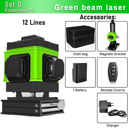 Nível a Laser Clubiona 16/12 Linhas linha verde Autonivelante 360 Horizontal e Vertical Nível a Laser de Feixe Verde Super Potente