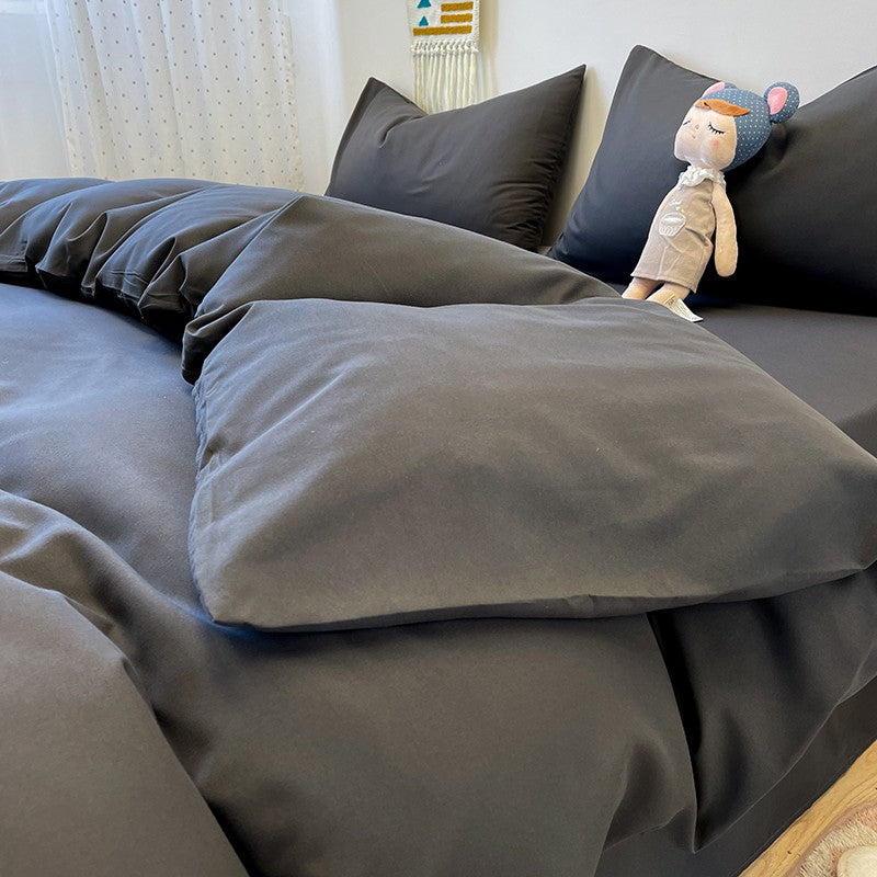 Three-piece fashionable solid-color down duvet cover, simple down duvet cover (1 down duvet cover +2 pillowcases, without core)