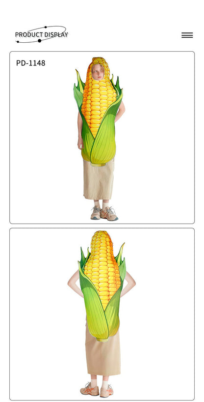 2026 Halloween Corn-Themed Funny Costumes, Cosplay Outfits, Vegetable Carnival Party Costumes, Parent-Child Performance Costumes