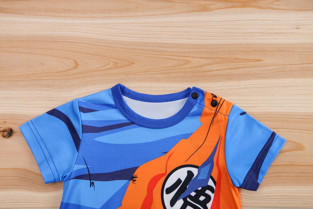 IURNXB Baby Romper Short Sleeve Onesie Boys Newborn Infant Bodysuit Cartoon Print Cosplay Costume Jumpsuit Summer Outfits 1-18M