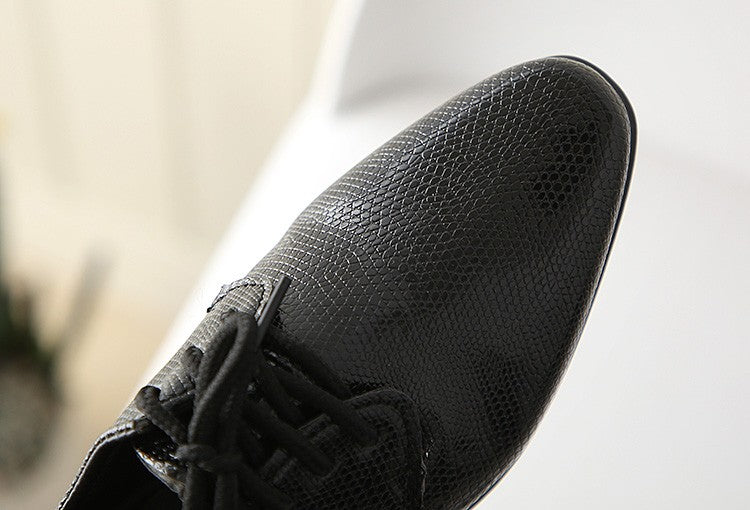 Iawesome Boys Leather Shoes Kids Flats Lace-up Children's Wedding Shoes For Toddlers Boy Big Boys Fashion For Performance