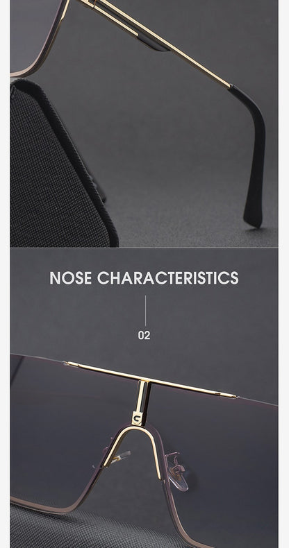 Óculos de sol quadrados oversized para homens, armação grande, 2025, design de marca de luxo, armação de metal, óculos de sol masculinos, óculos retrô