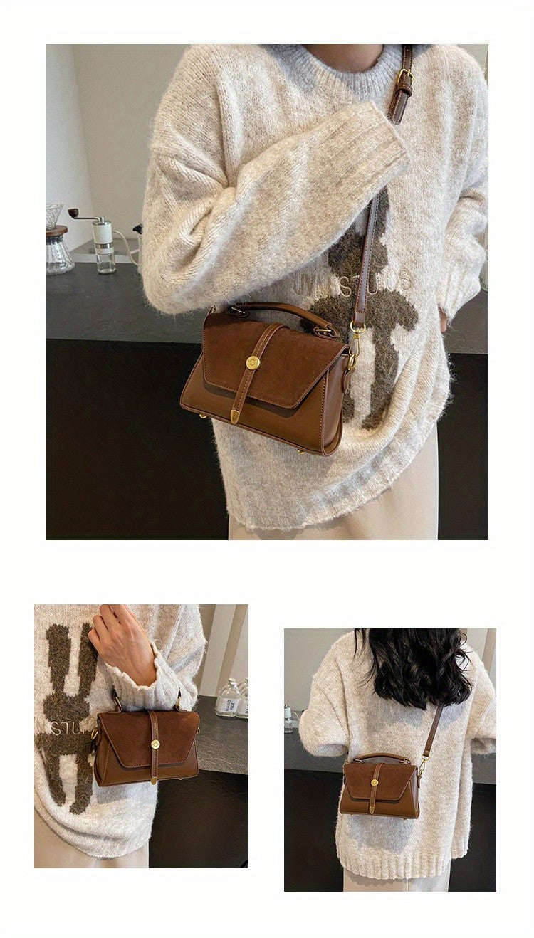 Crossbody Bags Elegant Handbag with Adjustable Strap Golden-Tone Hardware and Flap Closure Trendy Crossbody Bag for Women