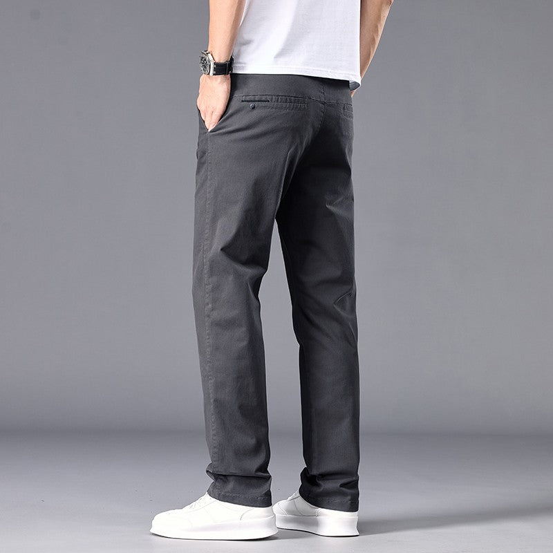 New Casual Pants Men Straight Fit Stretch Autumn Chino Trousers Male Formal Work Business Dress Khaki Fashion Spring Pants