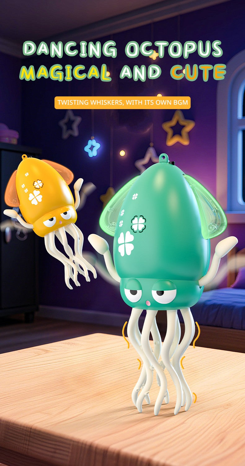 Brinquedo Polvo Dançarino Mágico Elétrico Brinquedo para Animais de Estimação de Arraste com Luz e Música Polvo para Crianças Brinquedos Interativos para Desenvolvimento Presentes para Bebês na Hora da Barriga