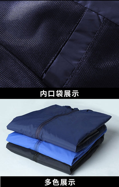 2025 Autumn Windproof Jacket Men's Trendy Solid Color Zipper Pocket Windbreaker Coat Casual Camping Jogging Loose Hooded Jackets