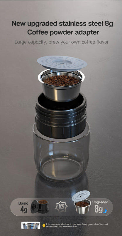 HiBREW Máquina de Café Portátil para Carro e Casa, DC12V Cafeteira Expresso Compatível com Cápsula Nespresso Dolce Pó de Café H4A
