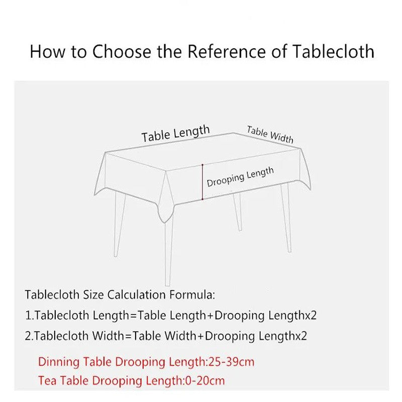 Festive Christmas Patterns Restaurant Kitchen Tablecloth Living Room Home Decoration Rectangular Party Decoration