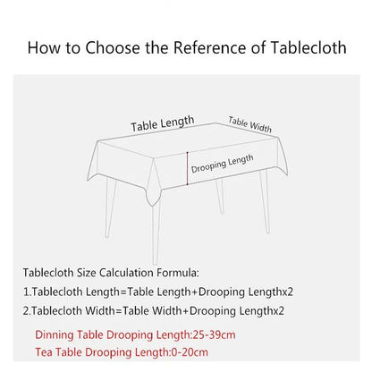 Festive Christmas Patterns Restaurant Kitchen Tablecloth Living Room Home Decoration Rectangular Party Decoration