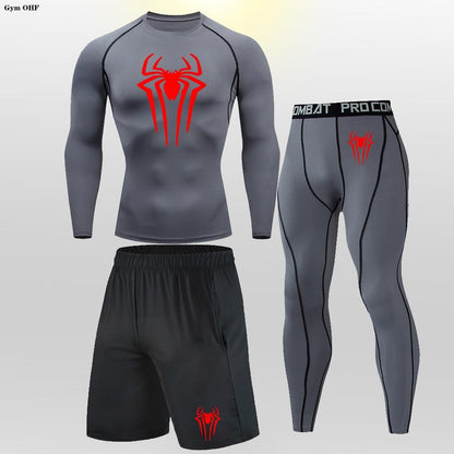 Thermal Man Underwear Set Spi/Der Compression T Shirt Leggings Yoga Sets Fitness