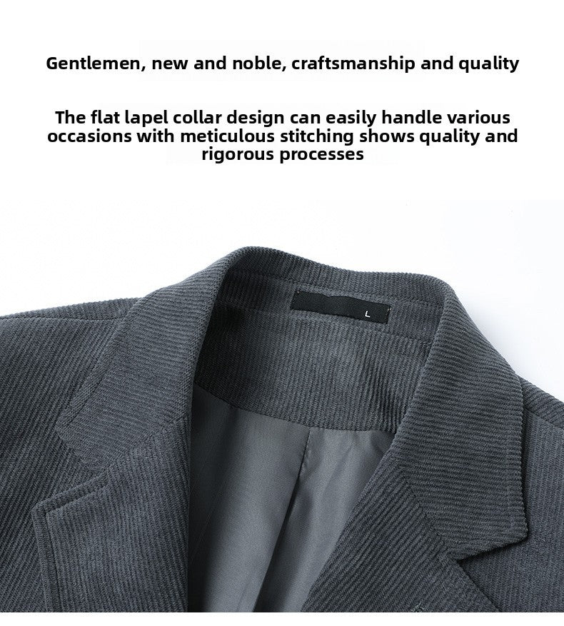 Blazer Hombre High-quality Men's Fashionable Corduroy Jacket Business Casual Social Banquet Formal Suit Jacket Plus Size Blaze