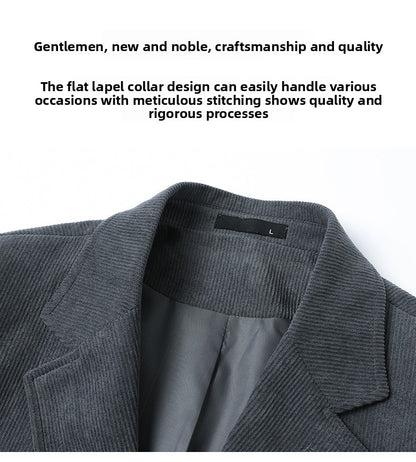 Blazer Hombre High-quality Men's Fashionable Corduroy Jacket Business Casual Social Banquet Formal Suit Jacket Plus Size Blaze