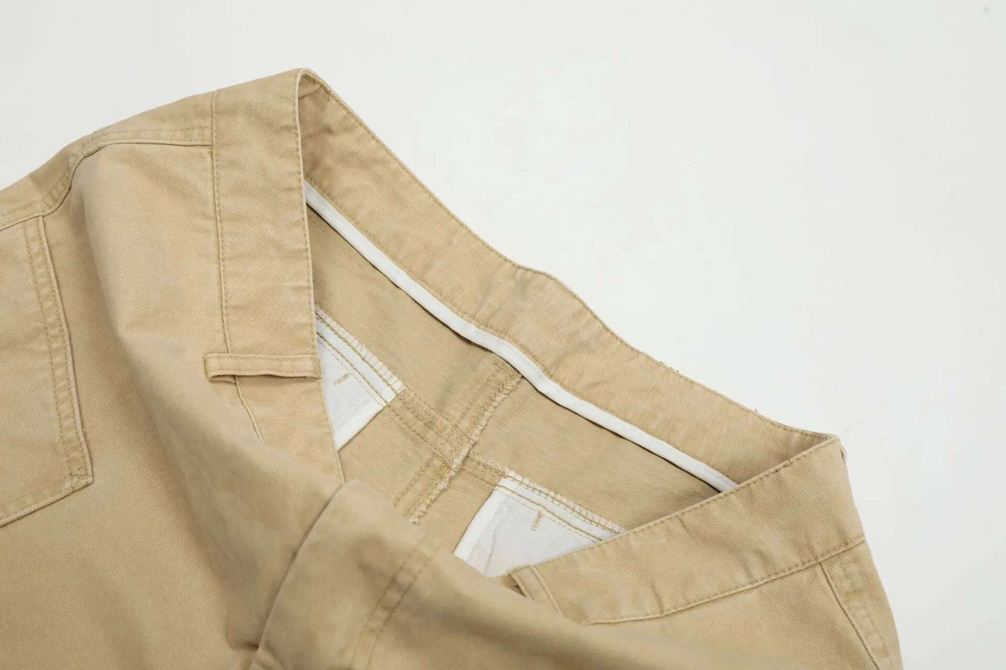Calça Cargo Masculina de Verão, Nova, Cor Sólida, Lavada, com Corte em Curva, Calça Simples de Perna Larga, Solta, Masculina, Cleanfit, Parte de Baixo N6TY