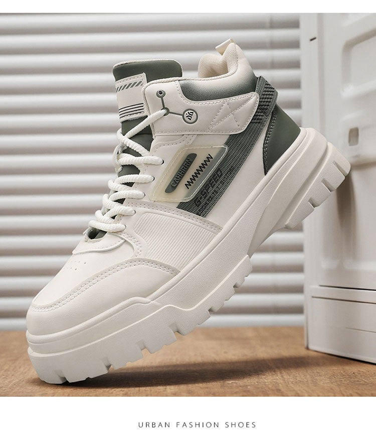 Tênis masculinos casuais de cano alto para outono, tênis de caminhada masculinos, tênis esportivos masculinos, tênis com sola macia para caminhada