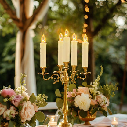 Flameless LED Taper Candles Christmas Tree Electric Candle Lights Mini Taper Clip-On Candles with Remote Timer for Wedding Decor