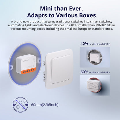 Sonoff Mini R4 Extreme Wifi Smart Switch Interruptor com Relé On-Off Módulo DIY Switch eWelink APP Control Funciona com Alexa