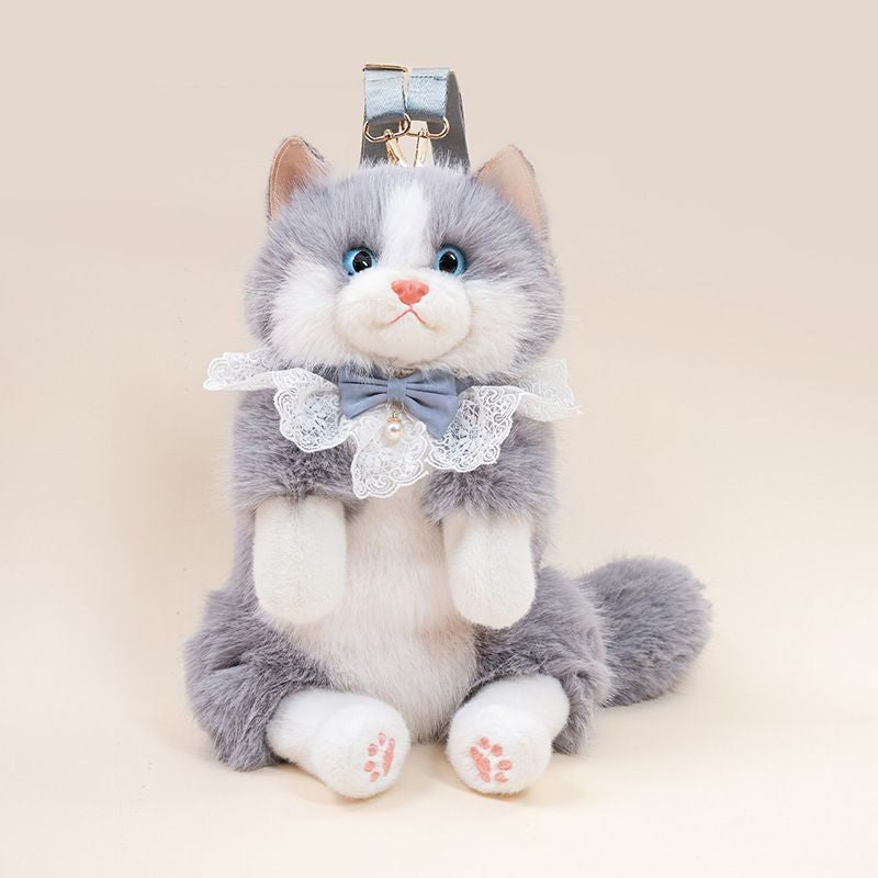 Mochila Nova e Fofa Realista de Ragdoll Feminina, Boneca de Pelúcia de Gato, Mochila Pequena de Lolita, Desenho Animado, Personalidade, Mochilas Chiques para Mulheres