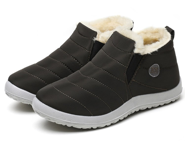 Women Boots Waterproof Winter Boots Fur Shoes Women Slip On Ankle Boots Snow Botas Mujer 2025 Winter Shoes Couple Short Boot