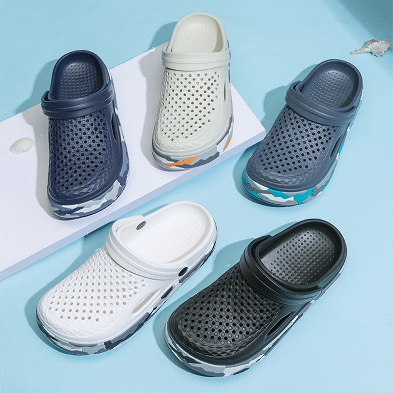 New Men's Sandals Driver Shoes EVA Light Slippers Unisex Colorful Camouflage Decoration Summer Beach Shoes Zapatos Hombre