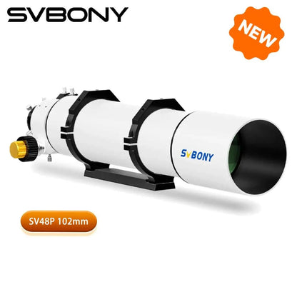 Svbony SV48P 102mm Telescópio Refrator Acromático OTA com Foco Dual-Speed RAP de 2.5" e Placa de Montagem em Cauda de Andorinha