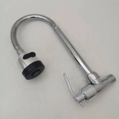 360° Kitchen Wall Mounted Faucet Single Cold Universal Vegetable Basin Faucet Bathroom Stainless Steel Sink Balcony Faucet