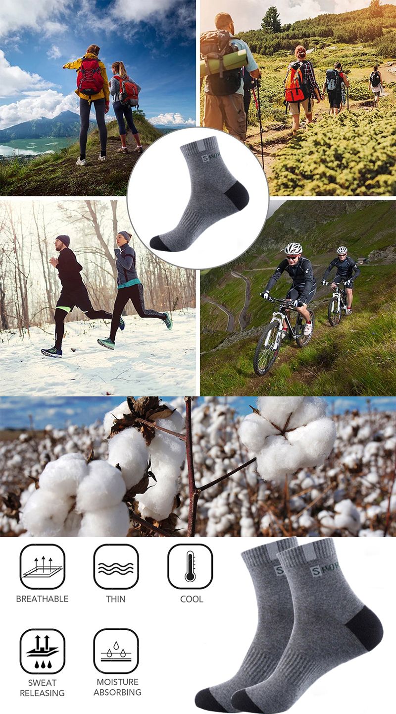 5 Pairs Size 37-43 Men Bamboo Fiber Autumn Winter Men Socks Breathable Cotton Sports Sock Breathable Deodorant Business Socks