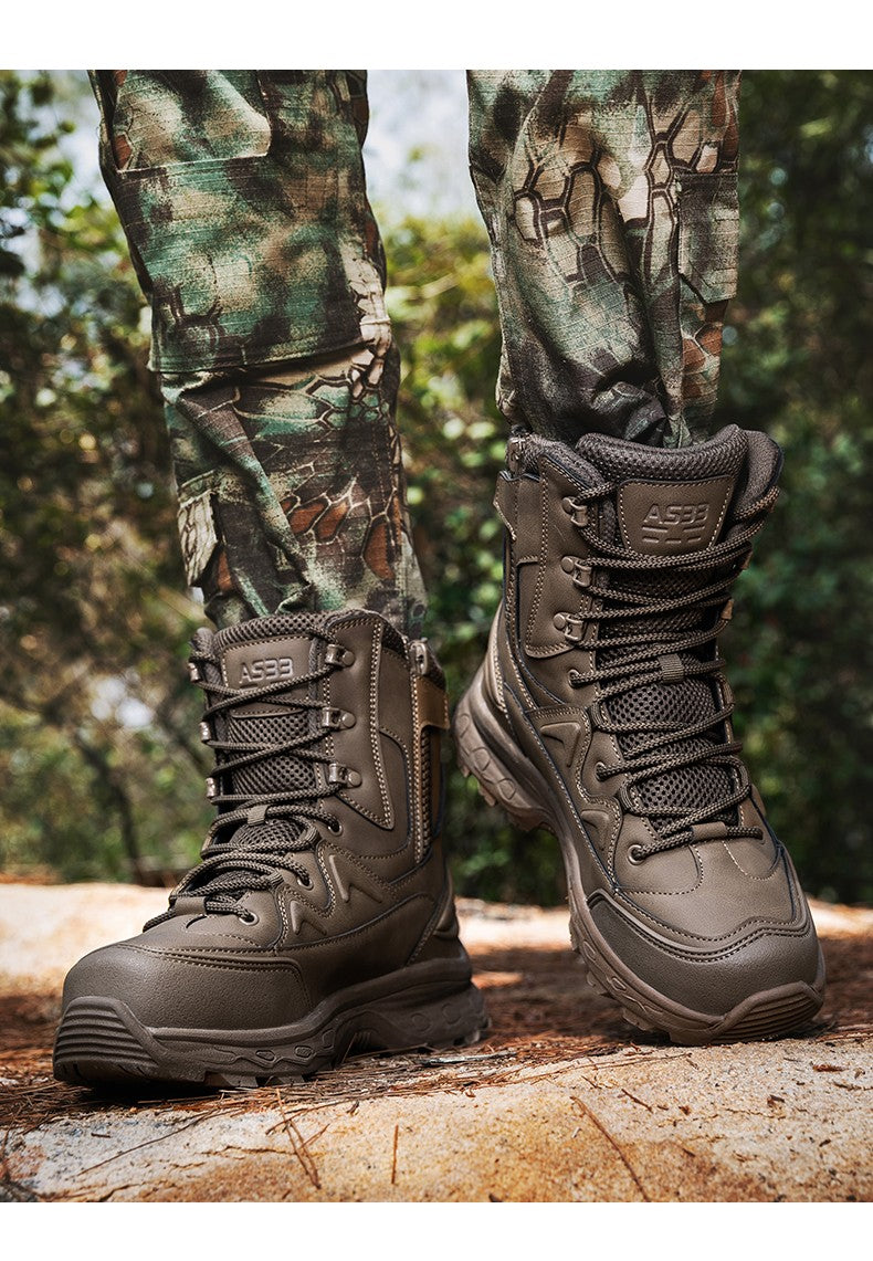 Botas masculinas de caminhada, combate ao ar livre, táticas casuais, versáteis e da moda
