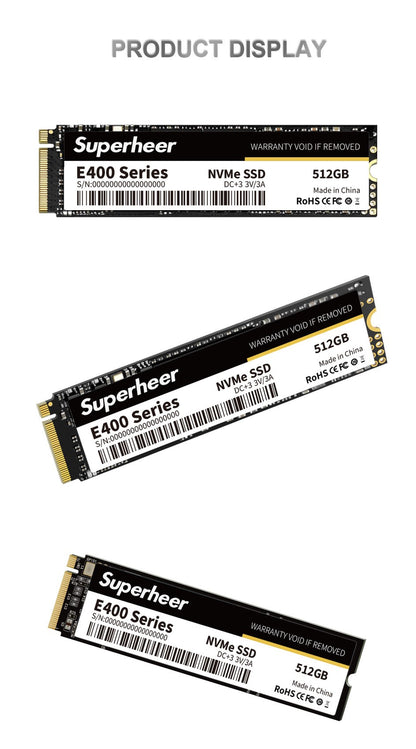 SSD M.2 NVMe 256GB 128GB 512GB SUPERHEER M.2 PCIe 3.0 1TB Disco Rígido 2280 Unidade de Estado Sólido Interna para Laptop Desktop