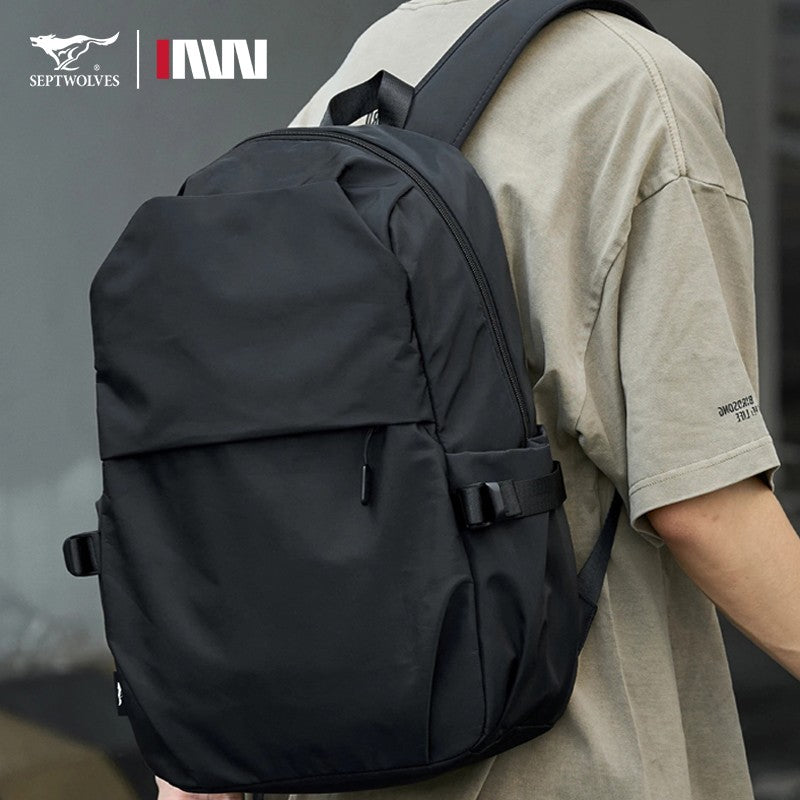 Mochila Casual Escolar Impermeável Preta Septwolves Mochila para Notebook de 16 Polegadas Mochila Feminina Masculina Mochila de Grande Capacidade