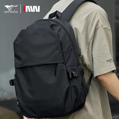 Mochila Casual Escolar Impermeável Preta Septwolves Mochila para Notebook de 16 Polegadas Mochila Feminina Masculina Mochila de Grande Capacidade