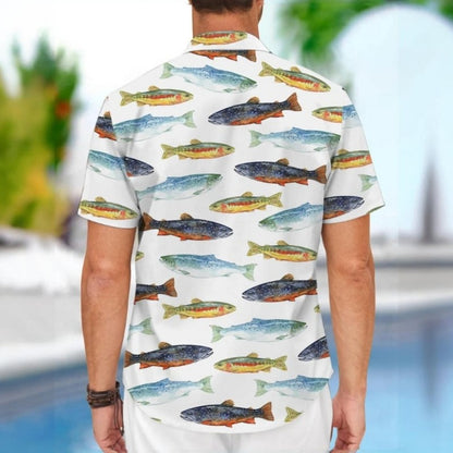 3d Fish Print Hawaiian Shirts For Men New Trend Men's Shirt Casual Unisex Clothing Summer Quick Dry Short Sleeve Shirt Tops 2024