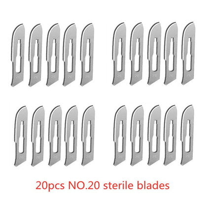 20-100pcs Carbon Steel Surgical Blades for DIY Cutting Phone Repair Carving Animal Eyebrow Grooming Maintenance Scalpel Knife