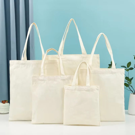 10/20PCS Customized Canvas Bag Heavy Shoulder Bag Large Capacity Shopping Bag Multi Color Multi Size Daily Reusable Handbag