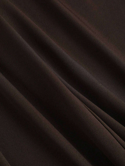 Women's Elegant Jacquard Pleating Wide-Leg Pants Office/Commuting Solid Color Loose Casual Suit Pants, Autumn/Winter