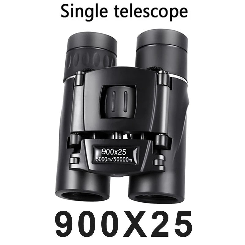 900x25 HD Zoom Binóculo Portátil Potente de Longo Alcance BAK4 Telescópio Binóculos Dobráveis para Baixa Luminosidade para Caça e Acampamento