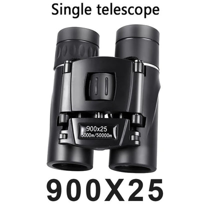 900x25 HD Zoom Binóculo Portátil Potente de Longo Alcance BAK4 Telescópio Binóculos Dobráveis para Baixa Luminosidade para Caça e Acampamento
