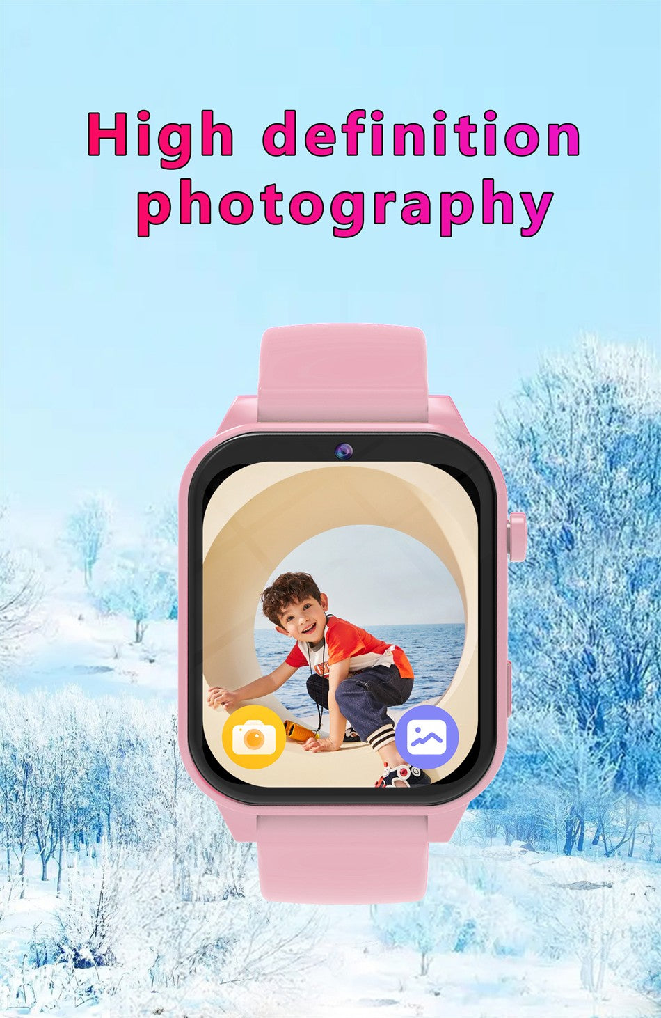 2025 New Children Smart Watch Alarm Clock LED Flashlight Waterproof Kid Watches HD Camera Take Photo Puzzle Game Smartwatch Girl