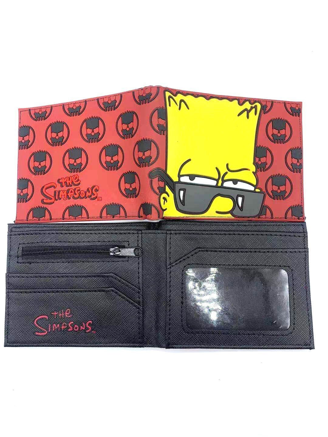 Carteira Dobrável Marvel Vingadores Os Simpsons Bonecos de Anime Masculina Infantil Porta-Cartões de Identidade com Prendedor de Dinheiro Bolsa de Presente de Desenhos Animados