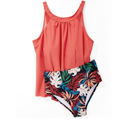 Women Tummy Control Tankini Bathing Suits High Waisted Padded Swimwear Plus Size Beachwear Swimsuit Bikini Sets Female