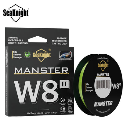 Linha de Pesca SeaKnight W8 II 300M PE, 8 Fios, Multifilamento Trançado, Revestimento Atualizado de Resina de Silicone, Pesca em Água Salgada
