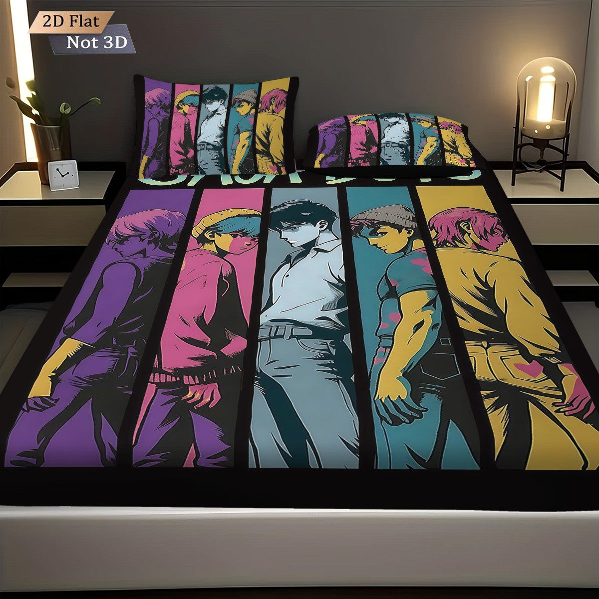 3pcs k-pop Saja Boys Printed coreless Bed Sheet Set Multi Size Soft Bed Cover Bedroom Bedding Decoration Machine Washable