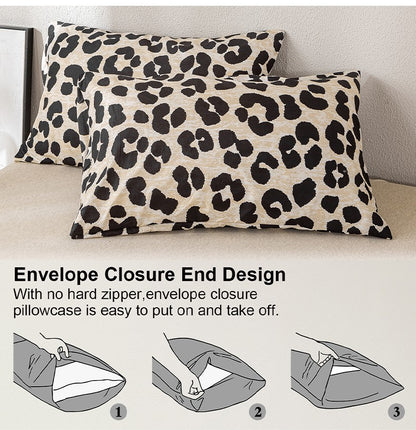 3pcs Leopard Print Duvet Cover Set, Soft Skin-Friendly Bedding Set Includes 1 Duvet Cover And 2 Pillowcases