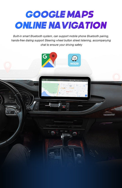 Android 14 Auto Rádio CarPlay Para Audi A1 Q2 2010-2023 GPS Carro Multimedia Player Navi Estéreo DSP WIFI SIM BT Tela de Toque IPS