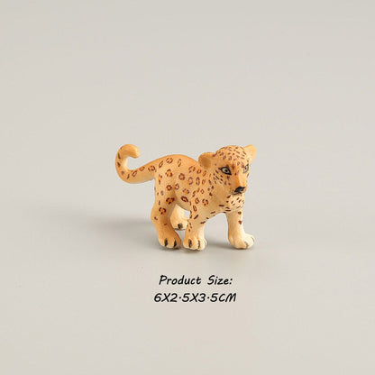 Brinquedos de Figuras de Animais Selvagens Leão Tigre Leopardo Pantera Guepardo Brinquedos de Plástico Animais da Selva Bonecos de Ação Presentes para Crianças