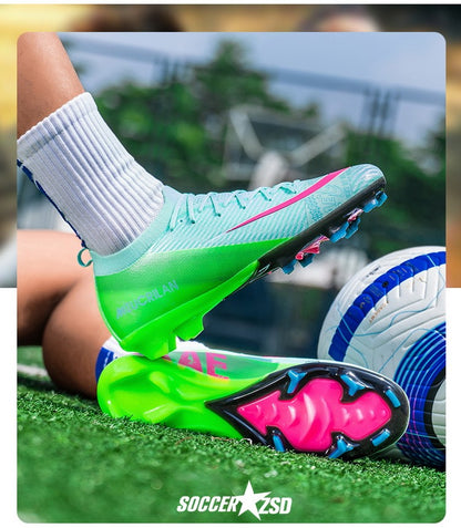 New Men's Football Boots Training Cleats Sneakers Soccer Shoes Wholesale FG Top Quality Non-Slip Drop Shipping Unisex Adult