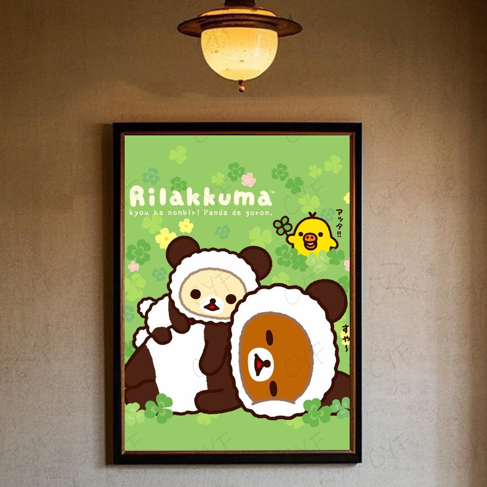 Cute Cartoon Anime R-Rilakkuma Poster High Quality Wall Art for Home Office Bedroom Living Room Hallway Bar Perfect Gift Idea