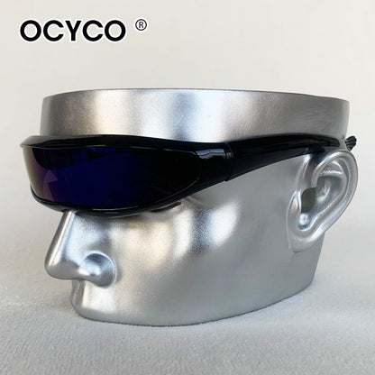OCYCO X-men Futuristic Stylist One-piece Punk Wrap Around Fashion Glasses Personality Retro Large Frame Square Sunglasses